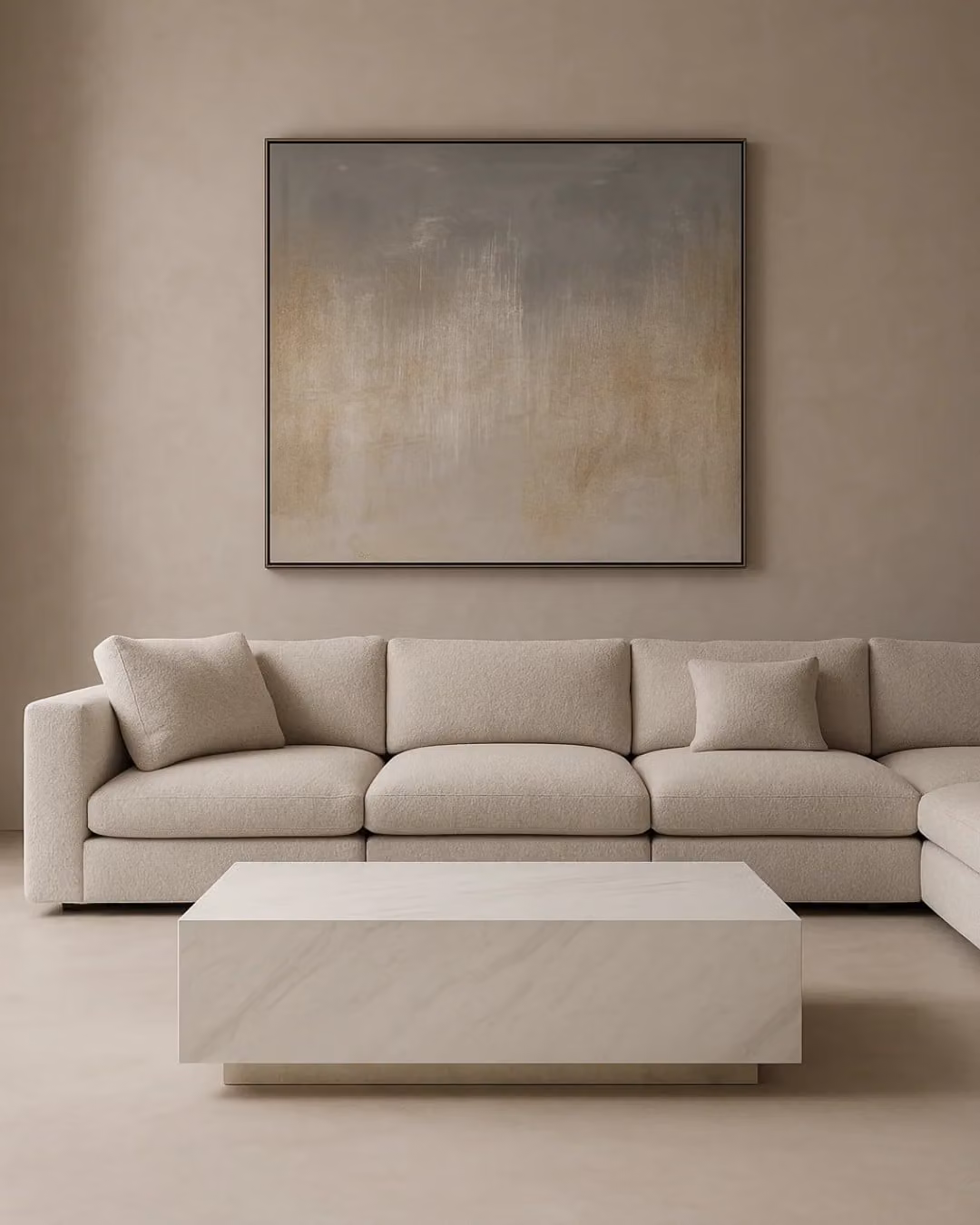 Covet Artwork Modern Geometric Abstract Painting Reproduction by Tommy Franks in Grey, Rectangular