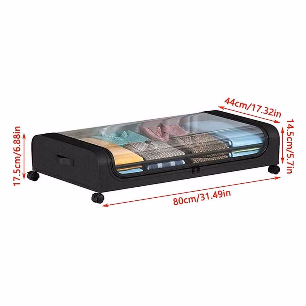 NESTLUNE Large Underbed Storage Organizer with Wheels, Black – 2