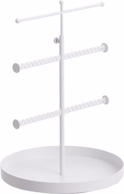 Komore White Metal Freestanding Jewellery Stand with Shelf