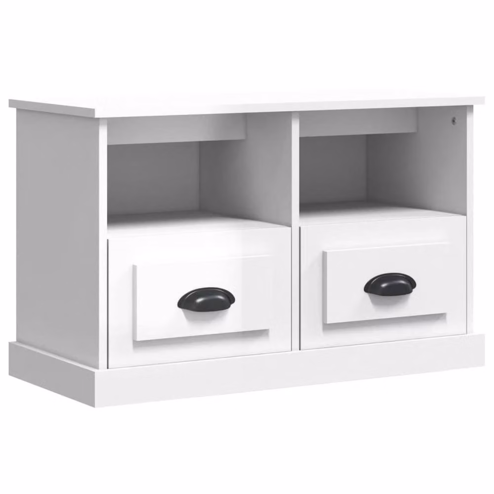 Berkfield Home High Gloss White TV Cabinet W/D/H: 80 x 35 x 50 cm – 2