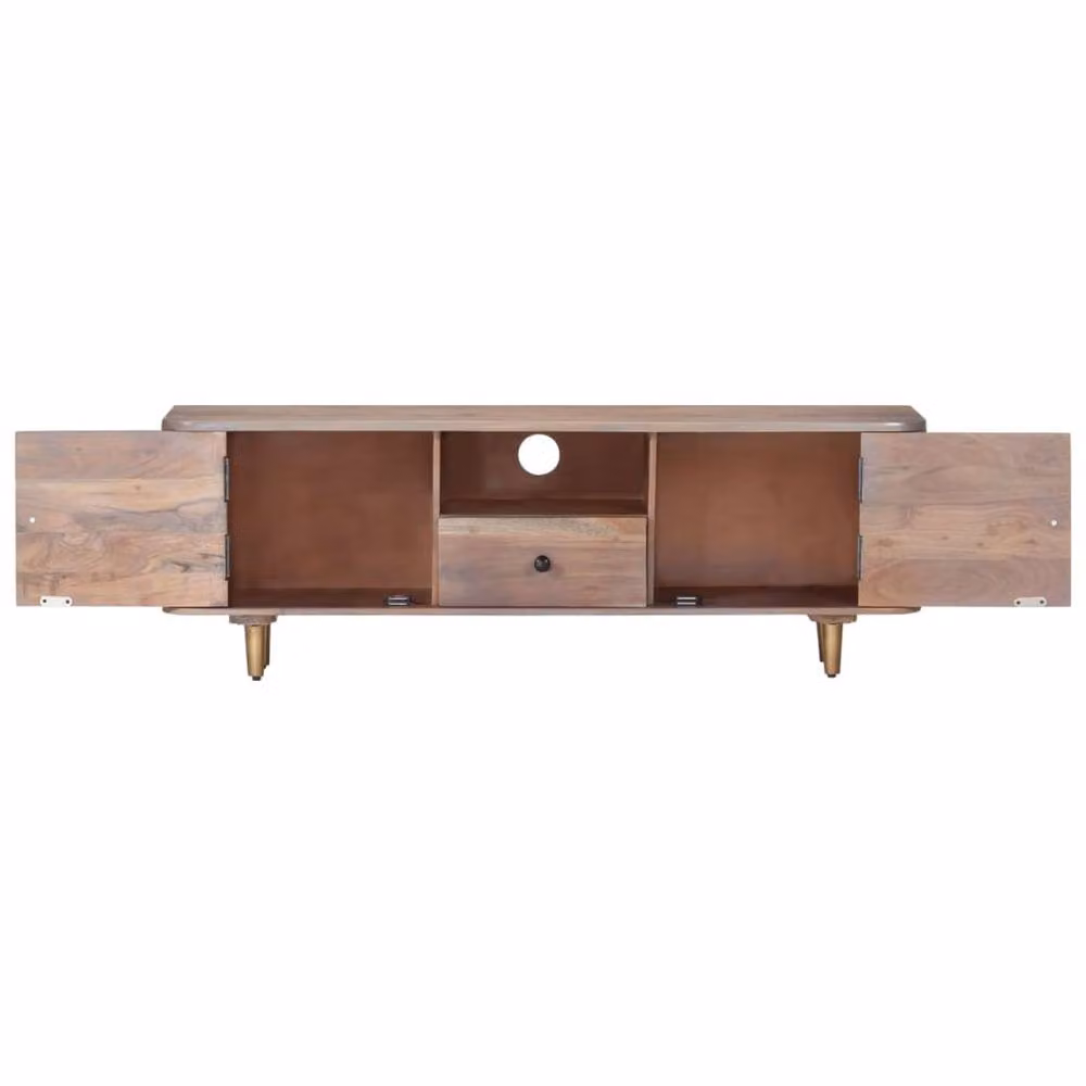Berkfield Home Industrial TV Cabinet in Brown Solid Acacia Wood, W/D/H: 118 x 30 x 40 cm – 2