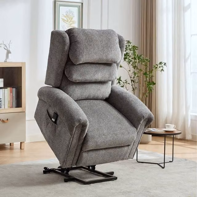 More4Homes Belvoir Single Motor Mobility Tilt Rise Recliner Chair in Grey Fabric