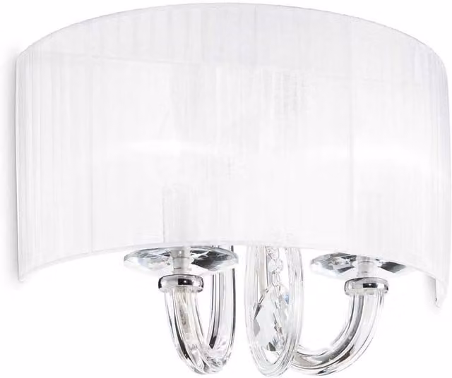 Ideal Lux Glamour 2-Light Chrome and Glass Wall Light