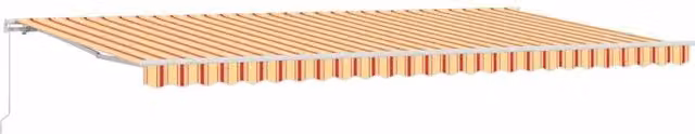 Berkfield Home Manual Retractable Folding Arm Awning in Yellow, Orange and White Striped Acrylic Fabric, W: 600 cm, D: 300 cm