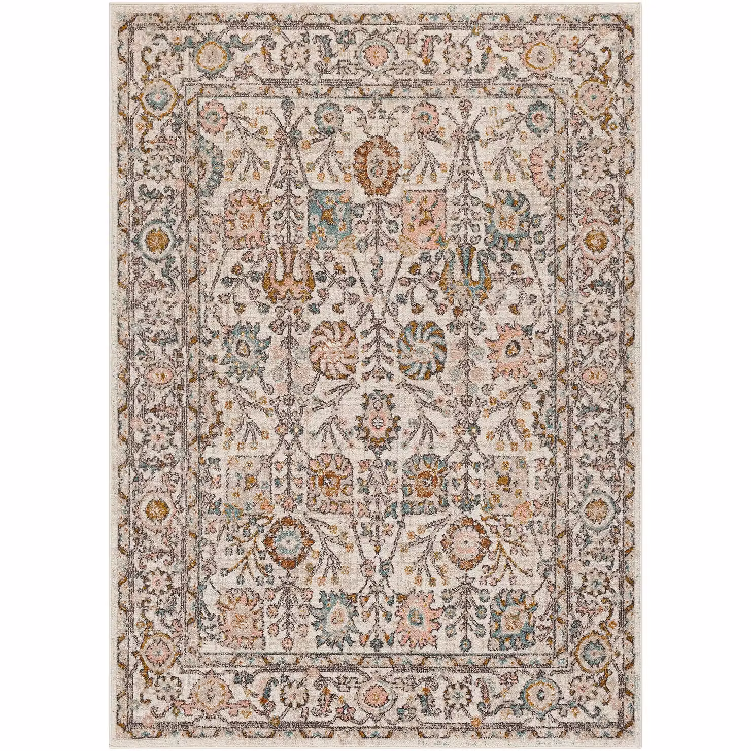 Livabliss Ankara Round Boho Oriental Rug in Burnt Orange, Pink and Grey, Diameter: 200 cm – 2