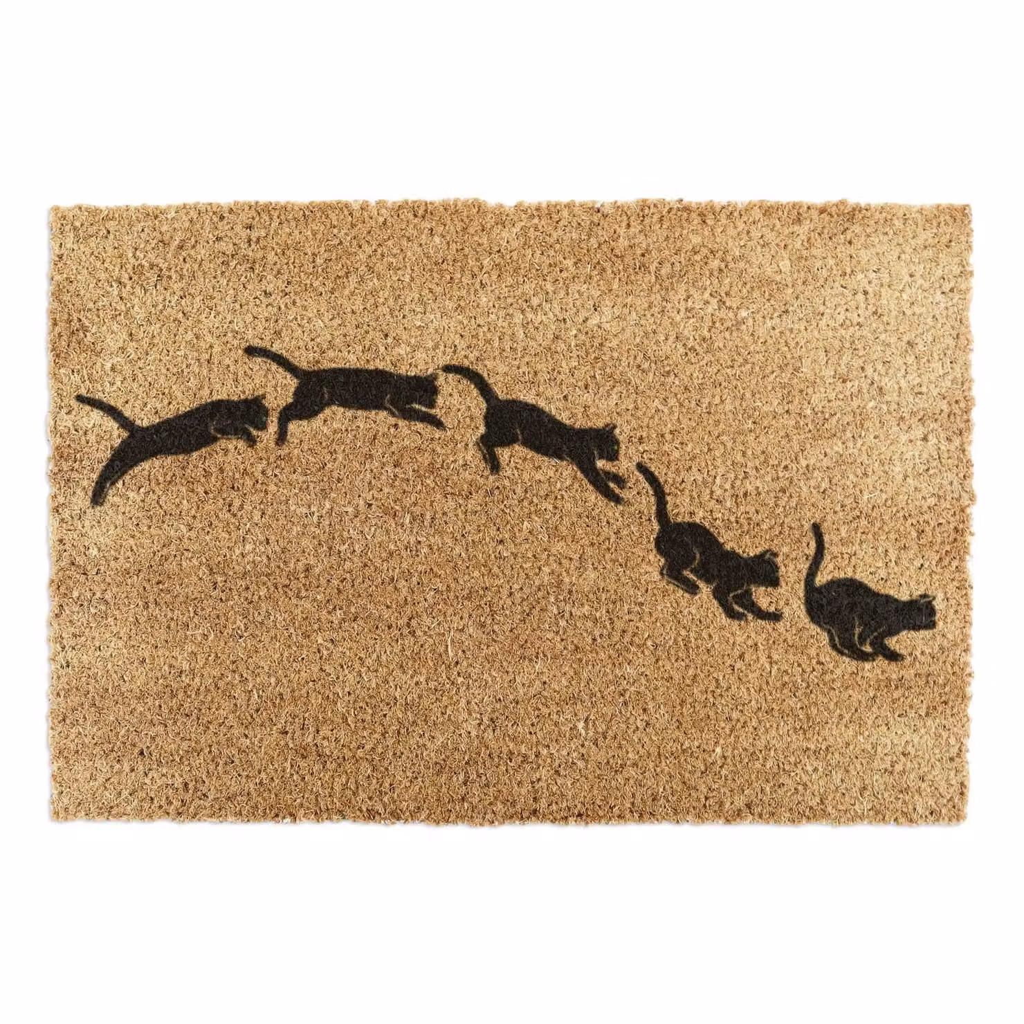 Artsy Mats Jumping Cats Doormat in Brown, W: 90 cm, D: 60 cm – 2