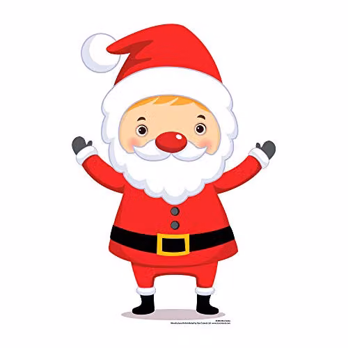Star Cutouts Ltd SC984 Mini Santa Cardboard Standee, Multicolour, Height: 87 cm