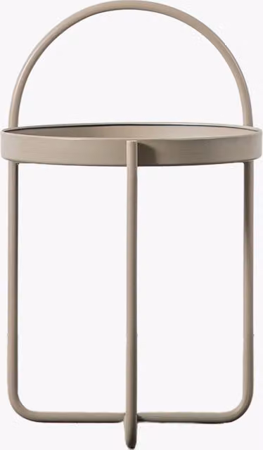 Perch & Parrow Callie Round Side Table in Beige Metal