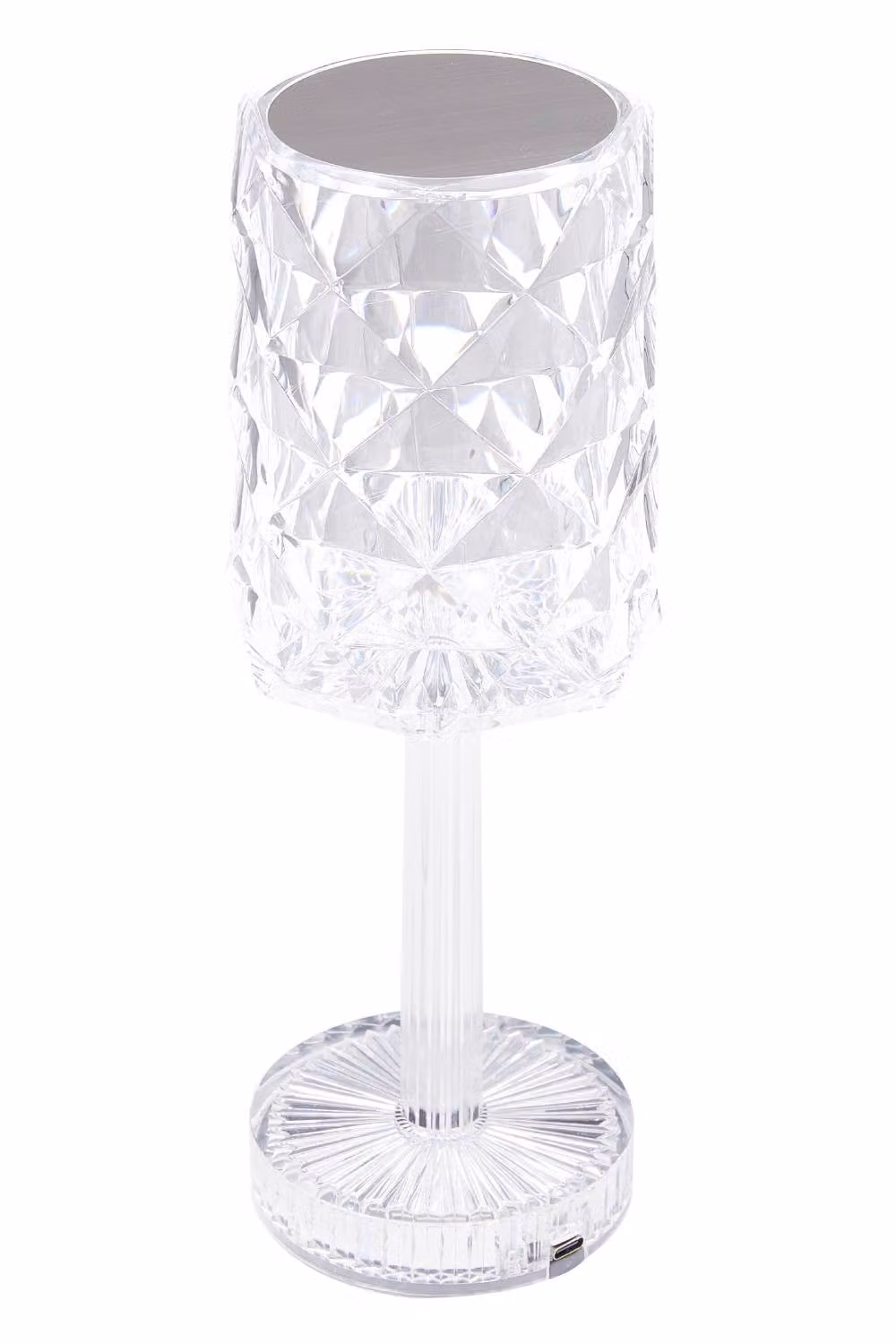 Living and Home Crystal Diamond RGB LED Table Lamp with Remote Control, Transparent and Multicolour, W/D/H: 26.0 x 9.0 x 9.0 cm