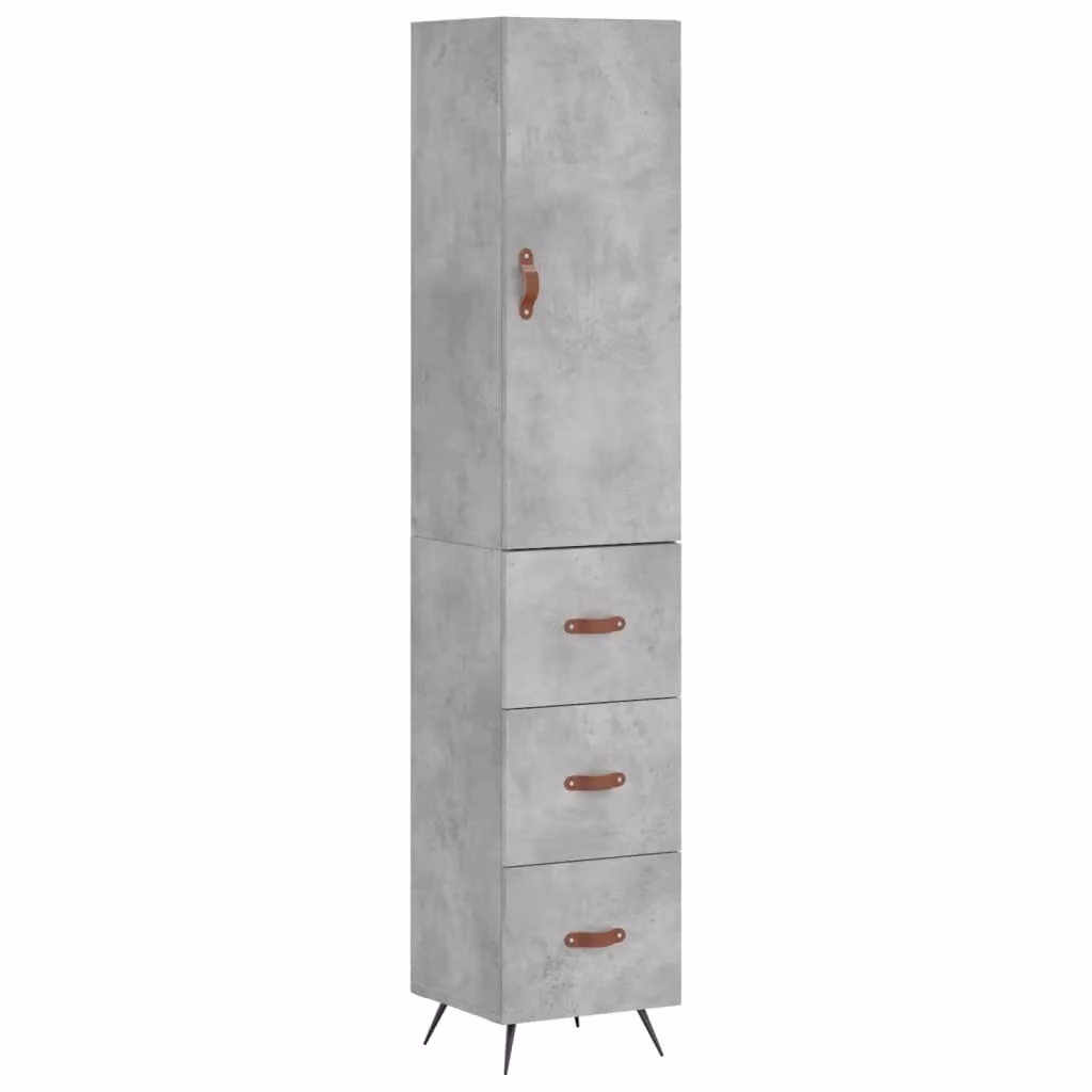 Berkfield Home Industrial Highboard in Concrete Grey, H 180 x W 34.5 x D 34 cm – 2