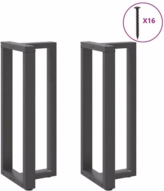 Berkfield Home Modern T-Shaped Bar Table Legs, 2 Pieces, Anthracite Grey, W: 40 cm, D: 35 cm, H: 100.5 cm
