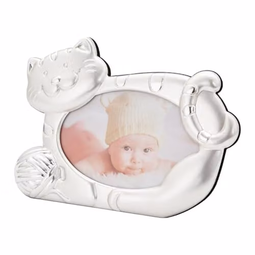 Happy Homewares Silver Metal Oval Picture Frame with String Ball Decor, Holds 3 x 5 inch Photograph – 1