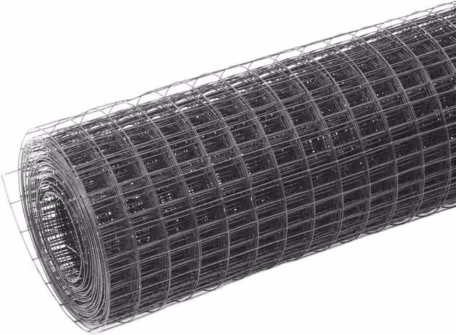 Berkfield Home Grey PVC Coated Steel Chicken Wire Fence, 25 x 0.5 m – 1