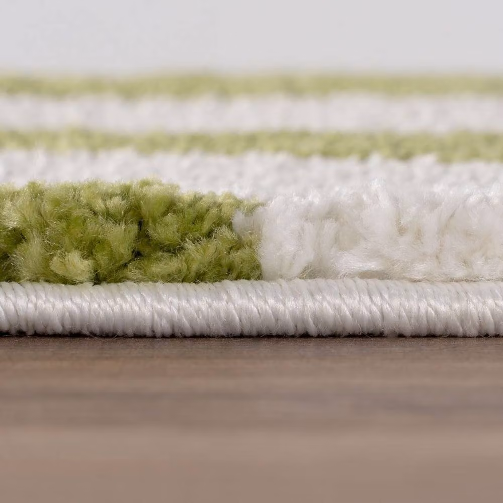 THE RUGS Joli Striped Soft and Dense Pile Living Room and Bedroom Rug in Green, W: 120 cm, L: 170 cm – 2