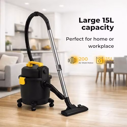 Spector Wet and Dry Cylinder Vacuum Cleaner, 1000W, 15L, Black – 8
