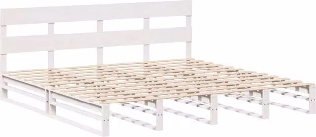 Berkfield Home Beautiful Solid Wood Pine Bed Frame in White, 200 x 200 cm