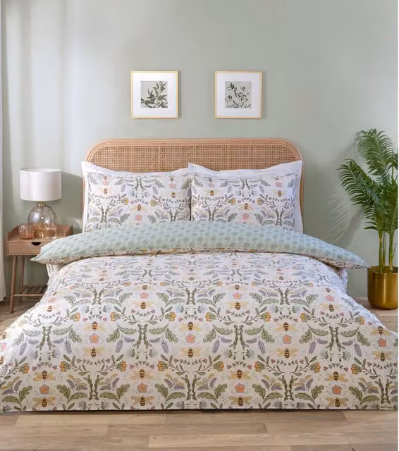 Divante Gardinia Floral Duvet Set, White, 200 x 200 cm