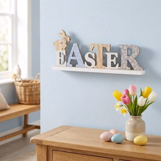 Garden Greatness Multicolour Decorative Spring Easter Floral Wood Tabletop Sign