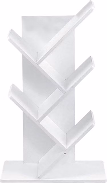 The Hot Sale Rustic White Wood Standing Tree Bookcase and Display Rack