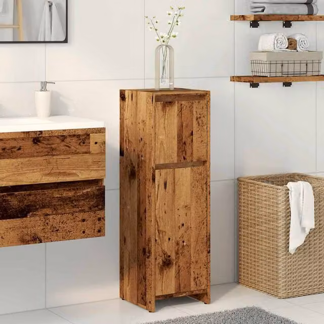 Berkfield Home Stylish Rustic Bathroom Cabinet in Brown, W/D/H: 30 x 30 x 95 cm – 1