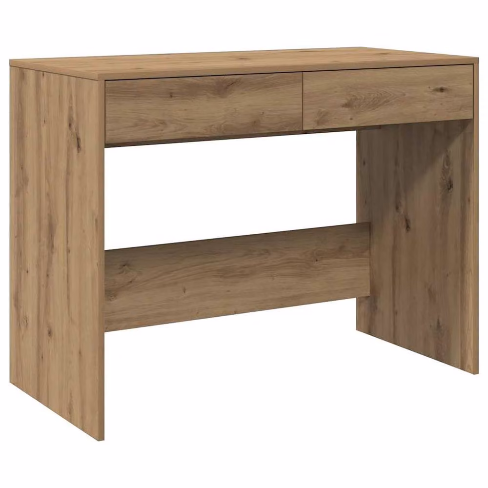 Berkfield Home Artisan Oak Writing Desk in Brown, W/D/H: 101 x 50 x 76.5 cm – 2