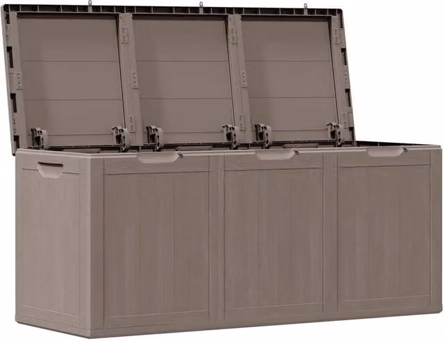 Berkfield Home Garden Storage Box 270L Brown Rattan Plastic