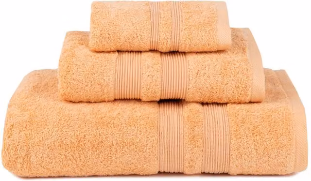 Torres Novas Orange Striped Cotton Terry Towel Set