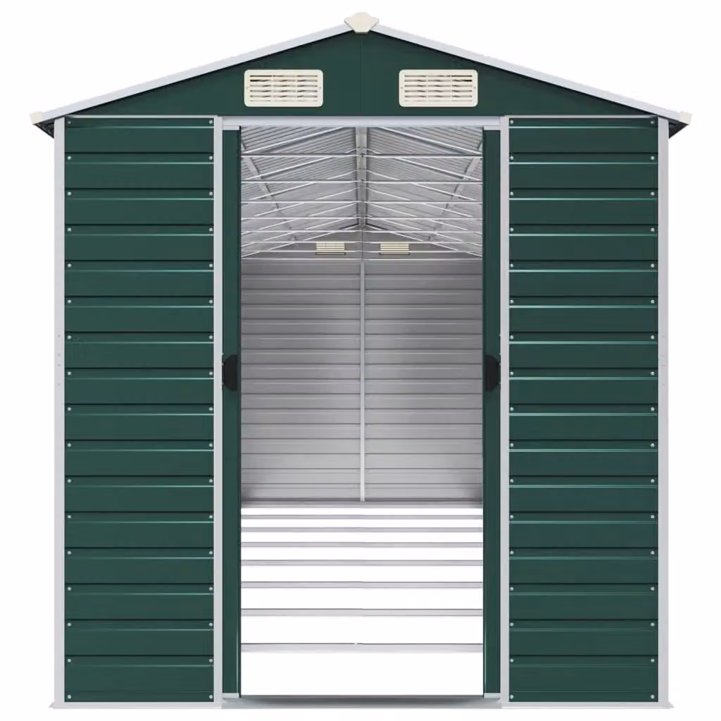 Berkfield Home Green Galvanised Steel Garden Pent Shed W/D/H: 191 x 725 x 198 cm – 3