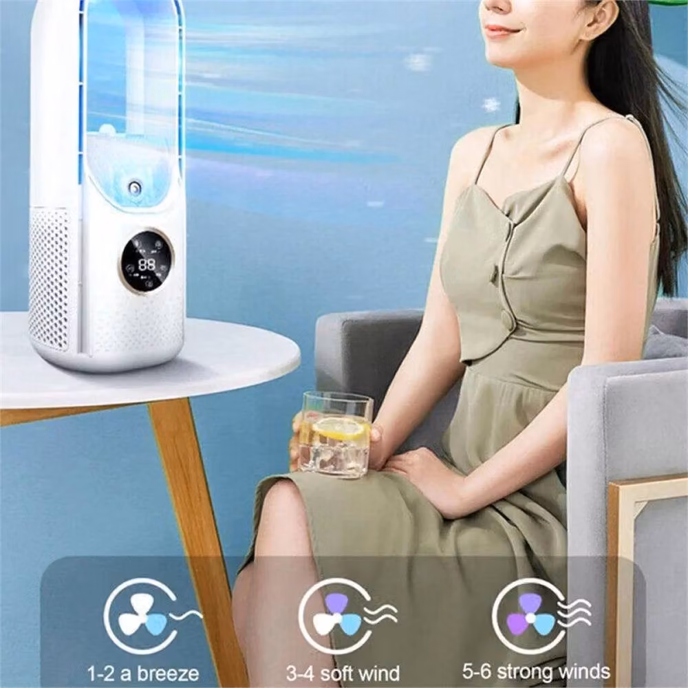 Nordara 6 Speed Silent Portable Leafless Air Cooler Fan in White – 4