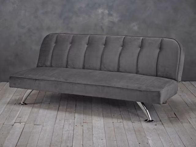 Lemon Pavilion Furniture Brighton Grey Velvet Click Clack Sofa Bed W180 x D85 x H76 cm – 1