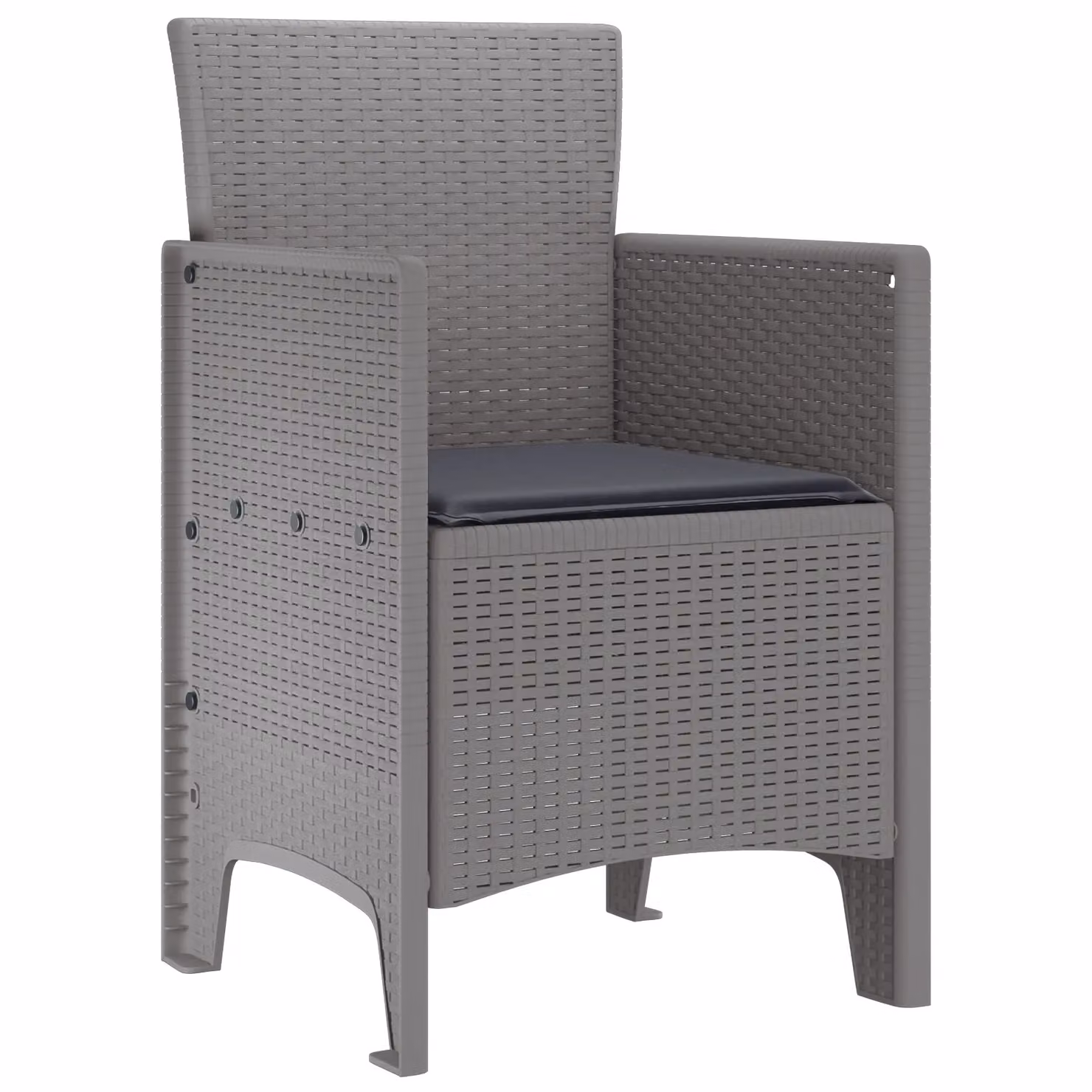 Berkfield Home Set of 4 Modern Poly Rattan Garden Chairs with Cushions in Anthracite Grey – 3