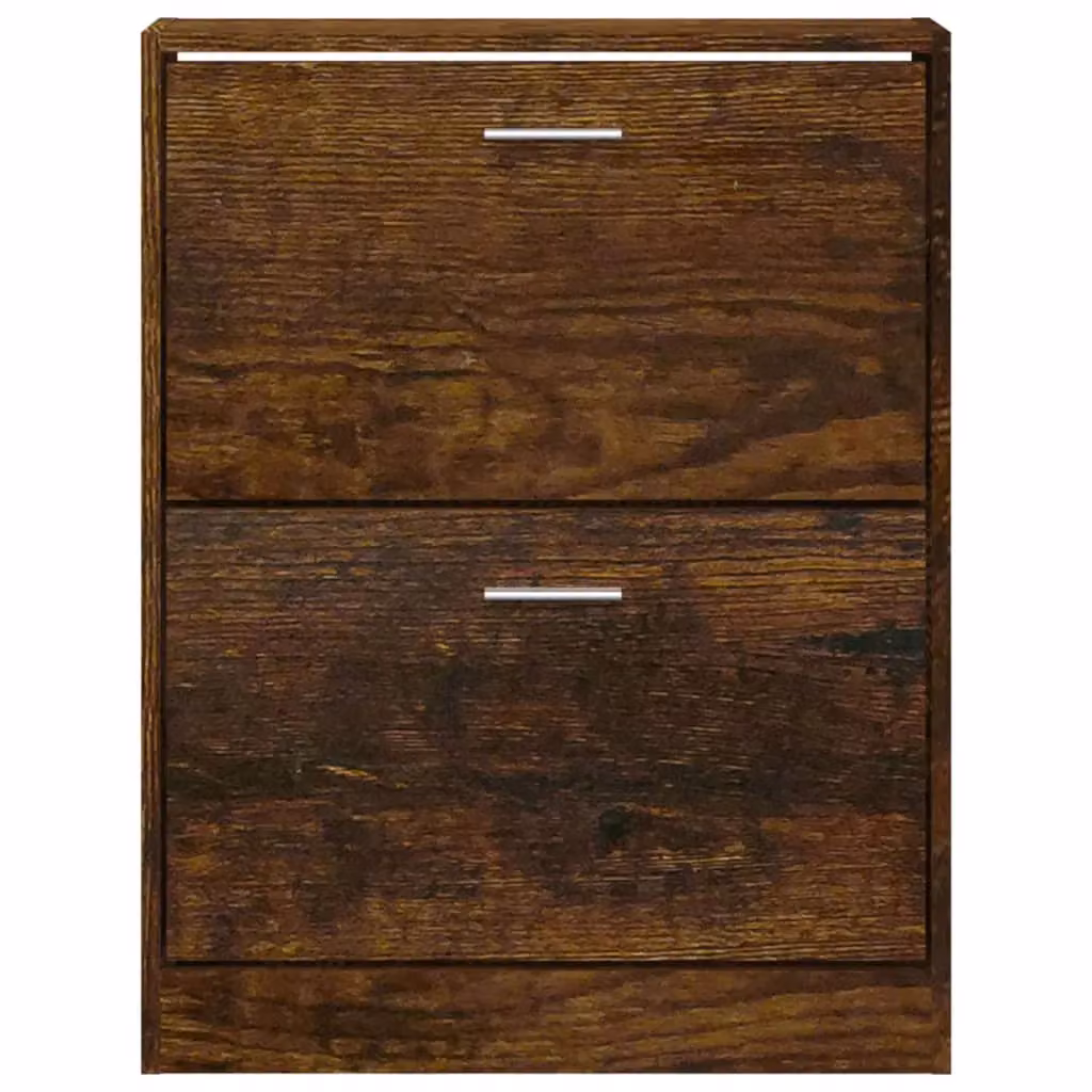 Berkfield Home Smoked Oak Shoe Cabinet in Brown, W/D/H: 59 x 17 x 81 cm – 3