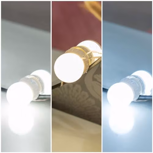 ValueLights LED Hollywood Vanity Mirror Bulb Kit with 10 Dimmable White Stick On Lights – 3