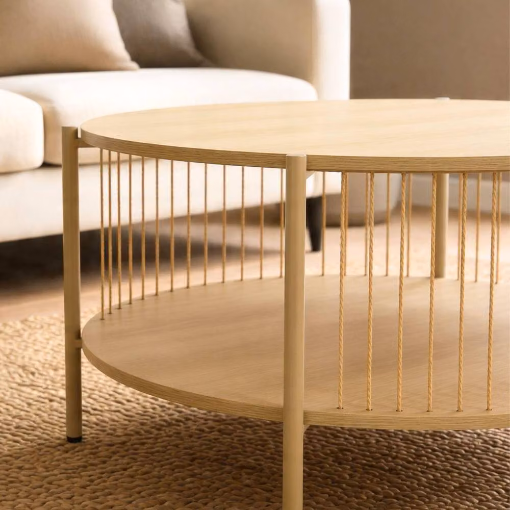 Home Source Tuxford Modern Wooden Coffee Table in Light Oak, W: 76 cm, D: 41 cm, H: 20 cm – 2