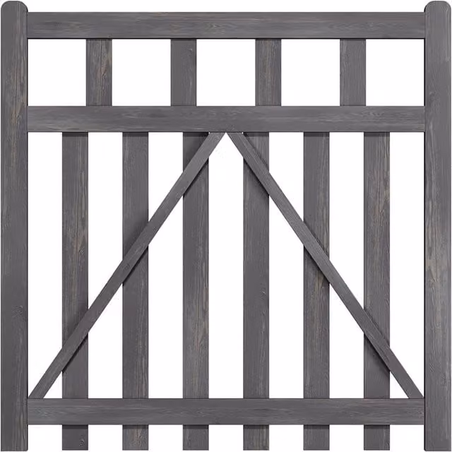 Darphe Wooden Garden Gate with Chevron Bracing, Grey, Width: 120 cm