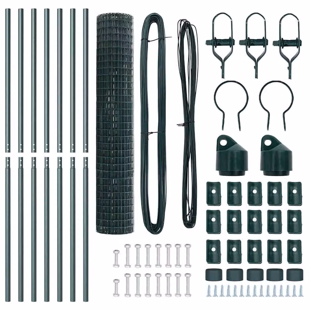 Berkfield Home Green Euro Fence with 7 Posts, Galvanised Steel, 1.6 x 10 m – 4