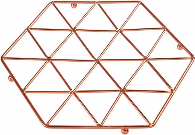 Orsina Hexagonal Cast Iron Trivet in Gold