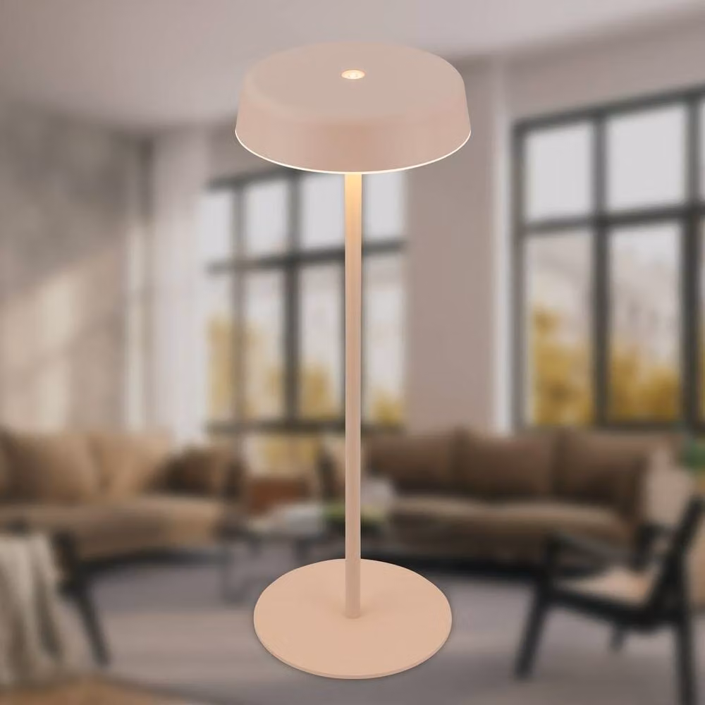 Briloner Rechargeable LED Table Lamp, Dimmable Touch Control, Warm White, IP44 Outdoor Cordless, Beige, W/D/H: 13 x 13 x 36.5 cm – 2