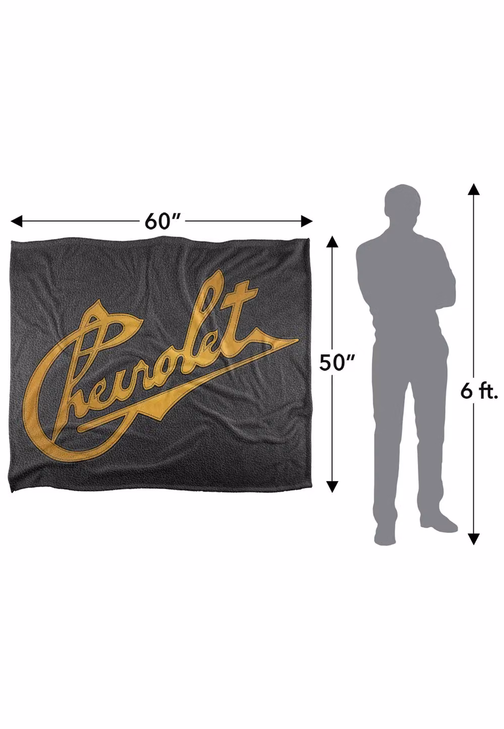 LOGOVISION Chevrolet White Super Soft Fleece Throw Blanket W/D/H: 152 x 127 cm – 5