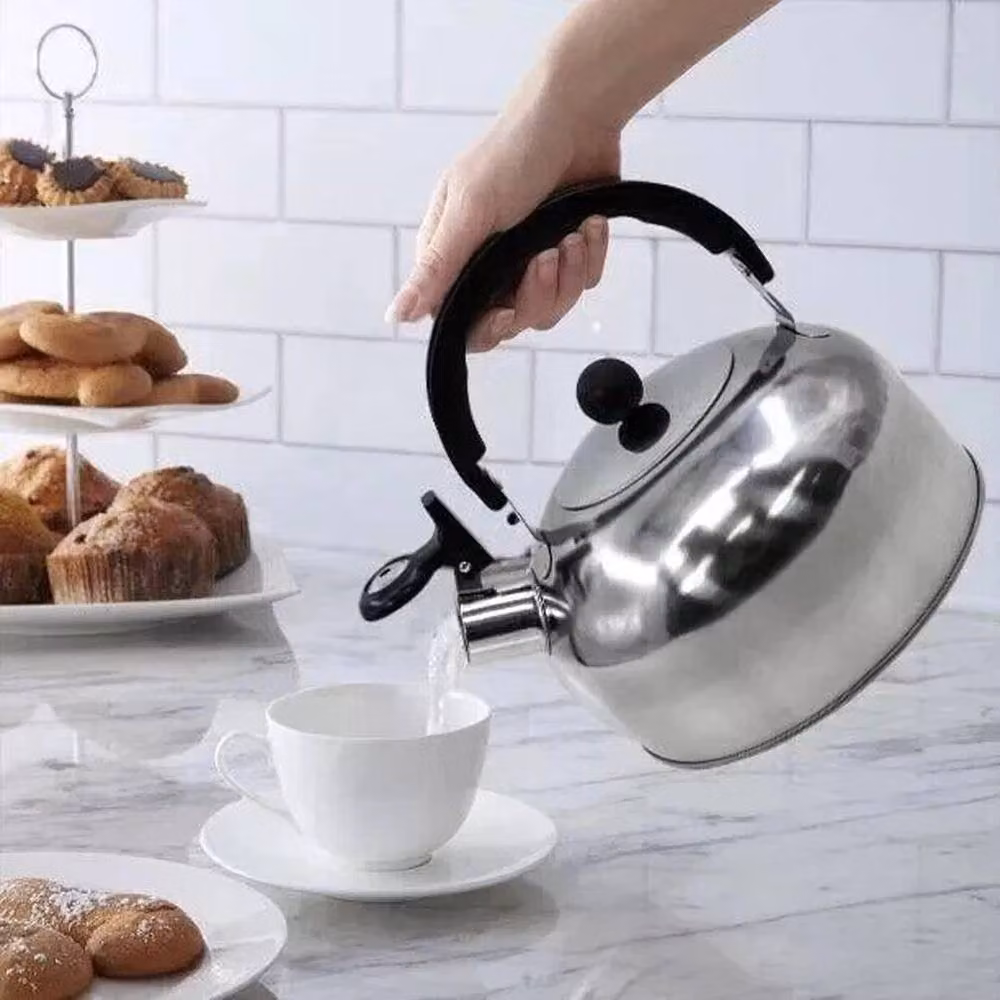PAWNORA Stainless Steel Whistling Kettle, Silver, 2 l – 5
