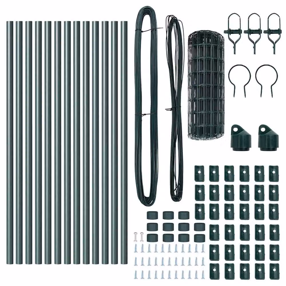 Berkfield Home Green Euro Fence with 13 Posts, Galvanised Steel, 0.8 x 25 m – 5