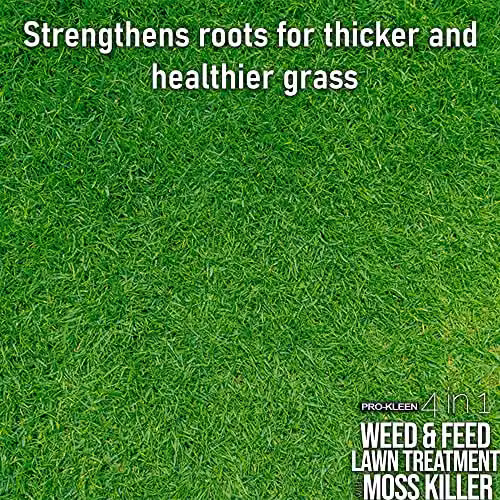 Pro-Kleen 4 in 1 Weed and Feed Lawn Treatment with Moss Killer, 4 x 2.5kg – 2