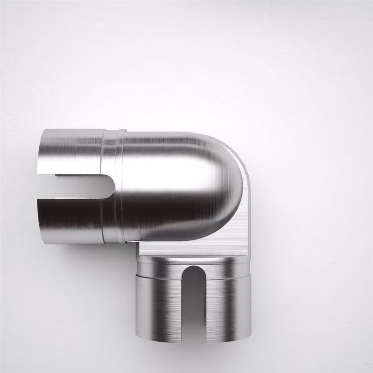 Rothley Brushed Silver Adjustable Bannister Staircase Handrail Elbow 40mm