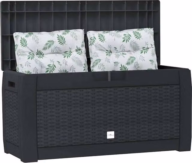 Berkfield Home Garden Storage Box in Anthracite and Black, W/D/H: 119 x 48 x 60 cm