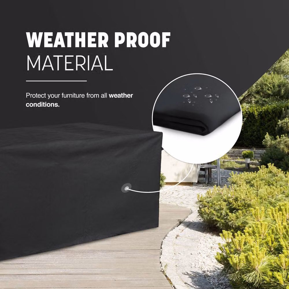 Keplin Waterproof Outdoor Sofa Cover in Black or Grey, W/D/H: 180 x 120 x 74 cm – 6