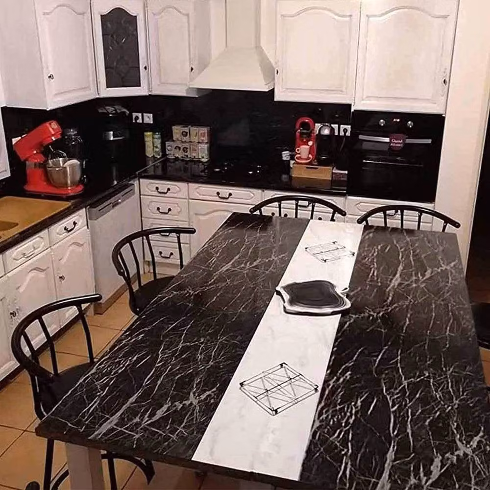 PAWNORA Black Self Adhesive Vinyl Film Wrap Sticker Roll for Kitchen Surfaces – 3
