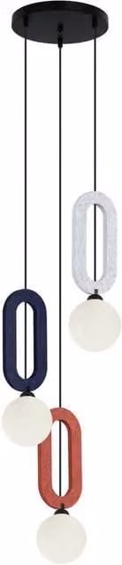 Netlighting Masso Cluster Pendant Ceiling Light in Grey, Blue and Red with 3xG9 Bulbs
