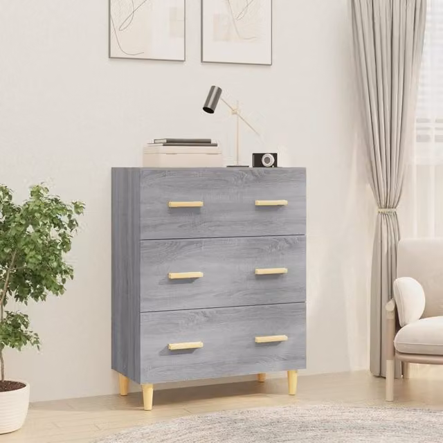 Berkfield Home Grey Sonoma Sideboard in Engineered Wood W/D/H: 70 x 34 x 90 cm – 1