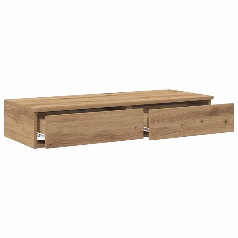Berkfield Home Artisan Oak Bedside Table in Brown, W/D/H: 90 x 36.5 x 16.5 cm