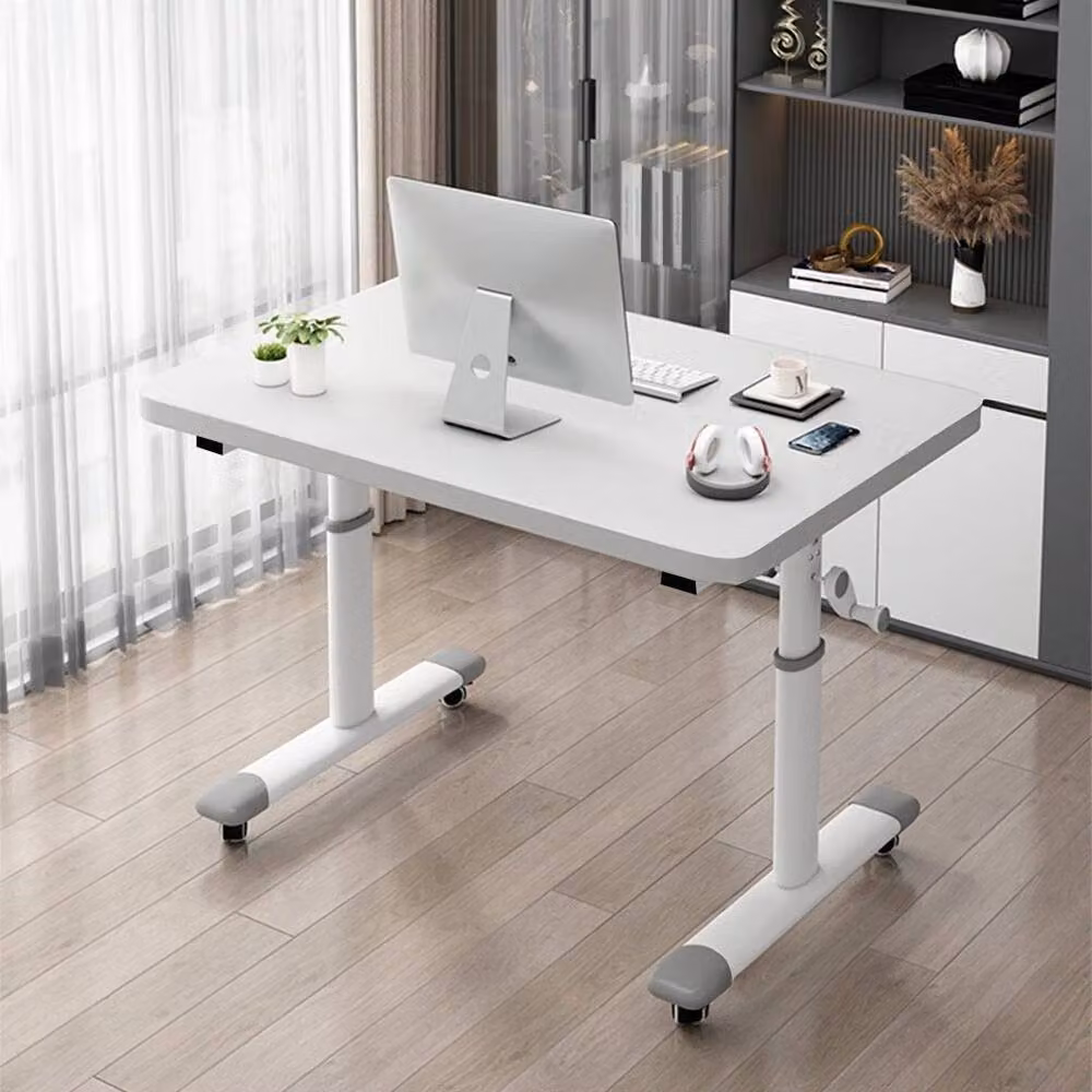 PAWNORA Adjustable Height Laptop Table and Office Desk in White, W: 80 cm, D: 60 cm – 2